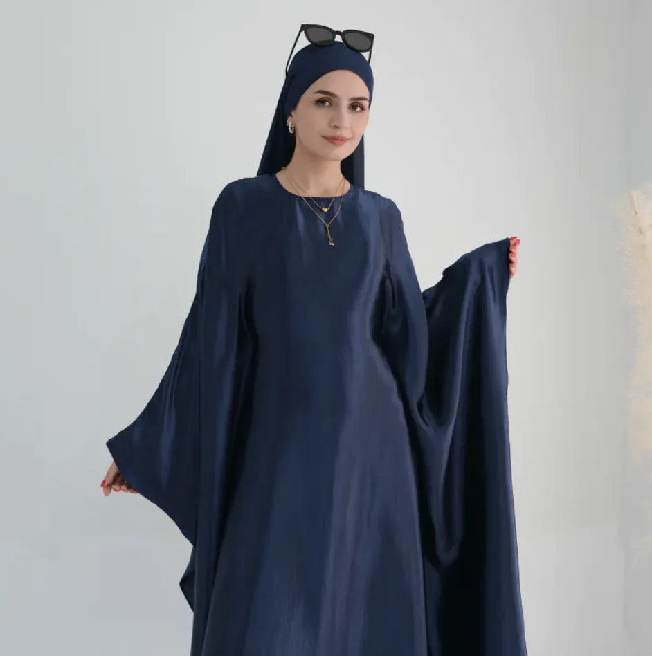 Satin Silk Butterfly Inner-Tie Abaya