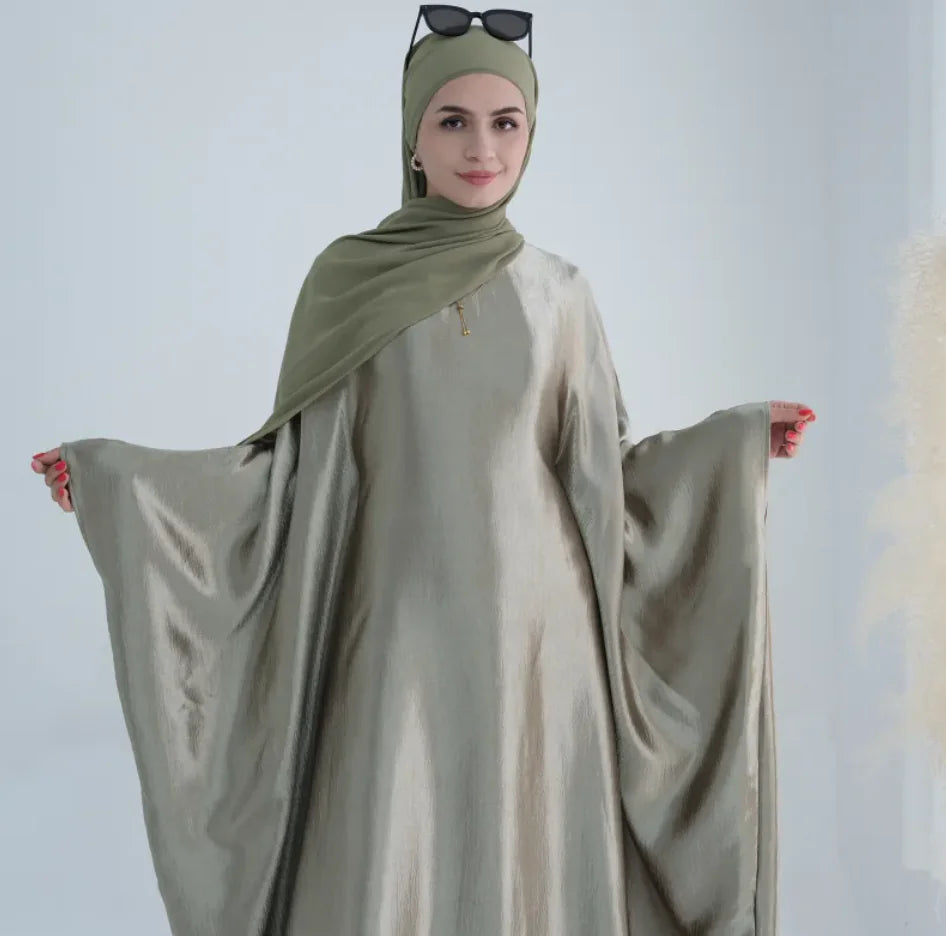 Satin Silk Butterfly Inner-Tie Abaya