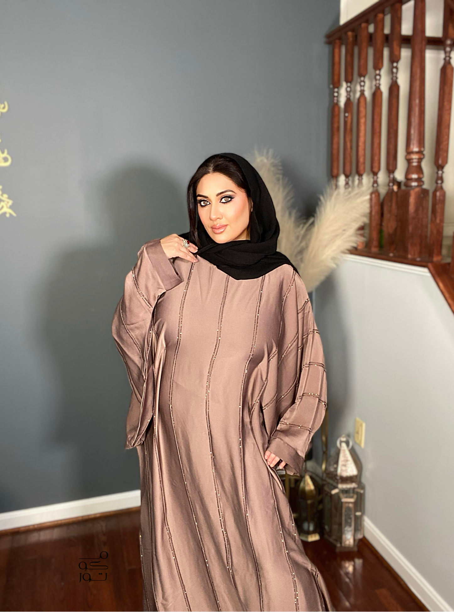 NOUR - Embellished Farasha - Bronze