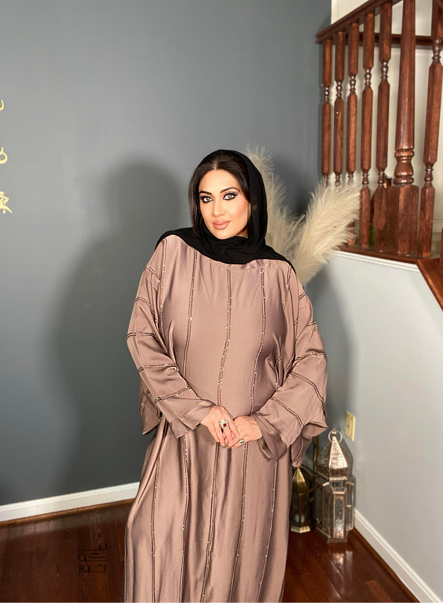 NOUR - Embellished Farasha - Bronze