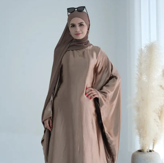 Satin Silk Butterfly Inner-Tie Abaya