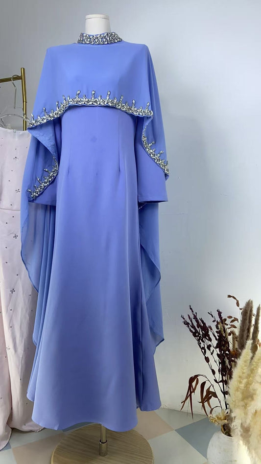 Marjan - Rhinestone Cape Abaya - Luxury 2-Piece Set