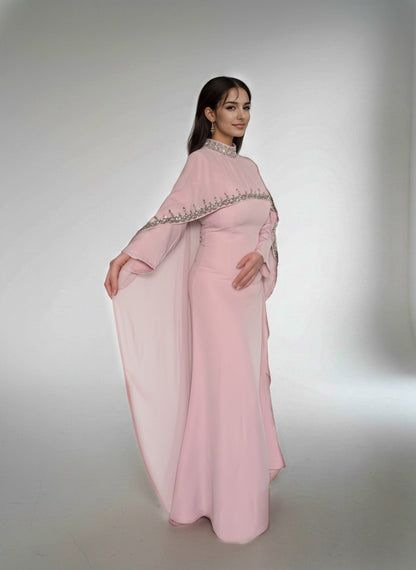 Marjan - Rhinestone Cape Abaya - Luxury 2-Piece Set