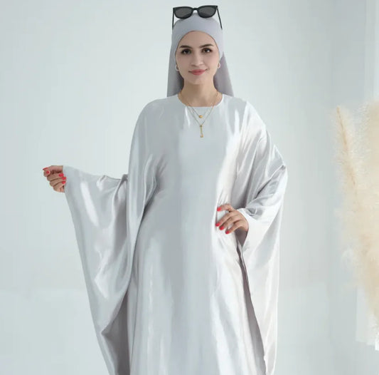 Satin Silk Butterfly Inner-Tie Abaya
