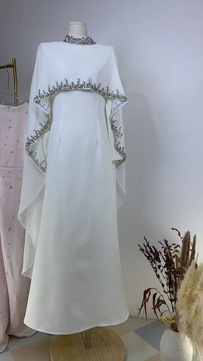 Marjan - Rhinestone Cape Abaya - Luxury 2-Piece Set